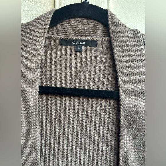 Quince Brown Cotton Oversized Cardigan - Picture 4 of 13